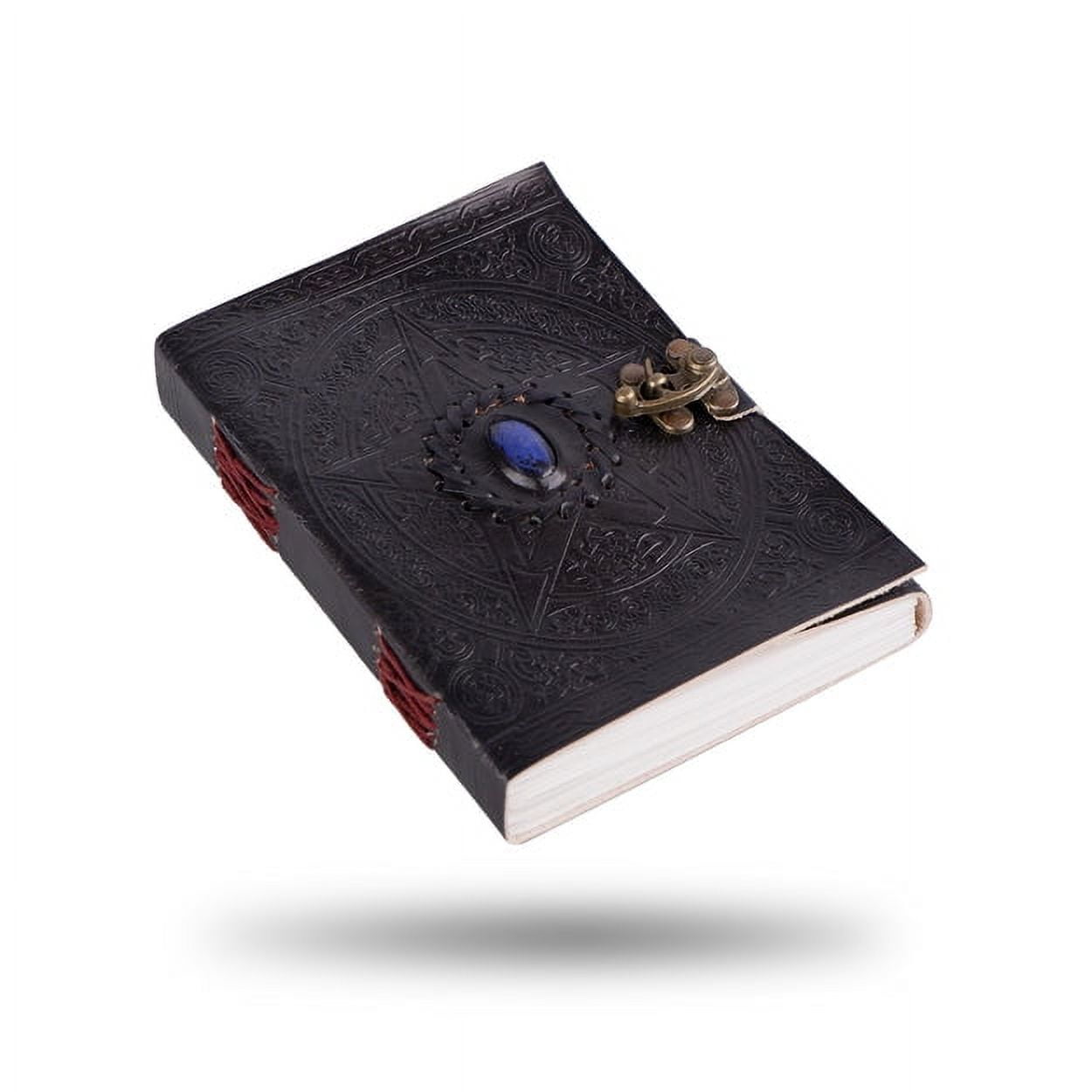 Lapis Lazuli Embossed Vintage Leather Black Journal, Leather Sketchbook, Drawings Journal, Great Gift