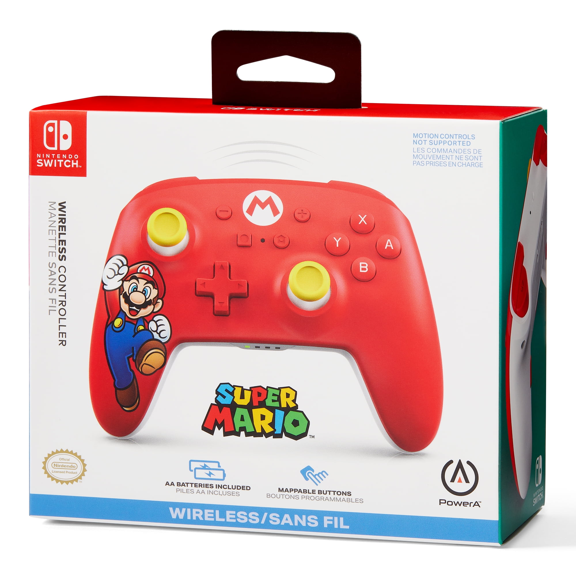  PowerA Wireless Nintendo Switch Controller - Mario Joy, AA  Battery Powered (Battery Included), Pro Controller for Switch, Advanced  Gaming Buttons, Officially Licensed by Nintendo : Todo lo demás