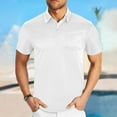 thumbnail image 2 of fatyb Men's Golf Shirts Casual Short Sleeve Pocket Tops Breathable Summer Collar Tees Shirts for Men, 2 of 5