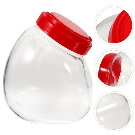 IBASETOY Clear Plastic Candy Jars with Lids 1500ML Set of 2 Containers