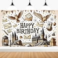 thumbnail image 7 of LUUFILx Happy Birthday Party Backdrop Magical Wizard Banner Magic Castle Owl Birthday Photography Backdrop Holiday Celebration Adults Indoor Outdoor Celebration Baptism ​, 7 of 7
