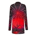 thumbnail image 5 of yardsong Women Halloween Cardigan Long Sleeve Open Front Spider Web Print Cardigans Fall Lightweight Min Length Shawl Collar Coat 2025 Red,XXL, 5 of 8