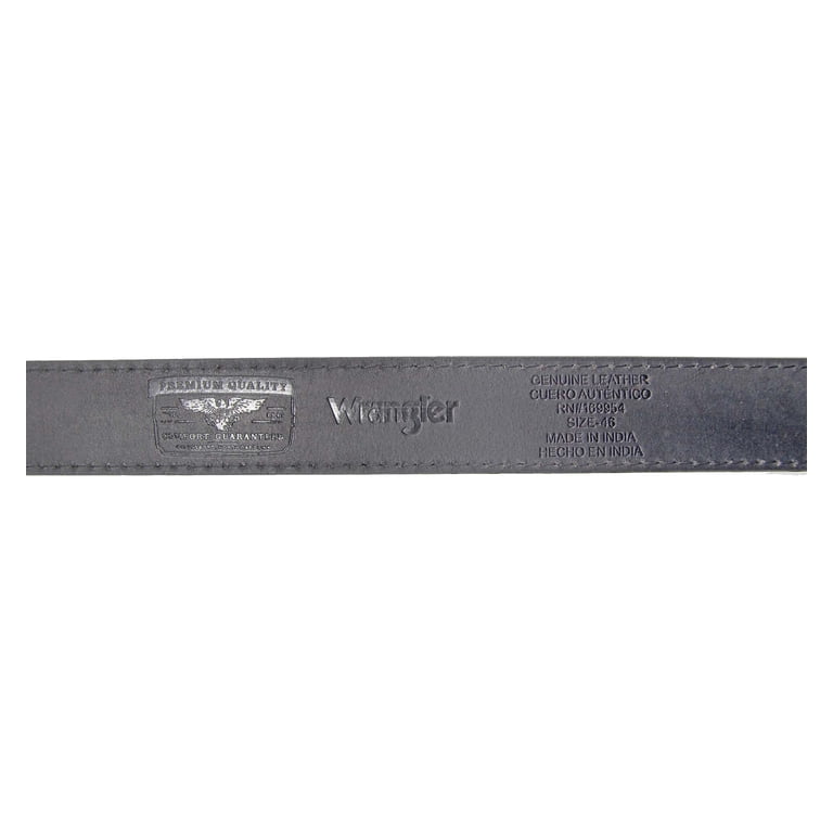 Wrangler Men's Leather Belt with Double Keeper, Black photo 5