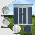 thumbnail image 3 of Lisonu 5x3 ft Outdoor Storage Shed, Pent Roof Metal Garden Shed with Lockable Doors, Galvanized Steel Tool House for Patio, Bike Storage, Backyard, Grey, 3 of 5