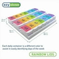 thumbnail image 2 of Ezy Dose Weekly (7-Day) Pill Organizer with Push Button Compartments & Rainbow Lids, 3 Times a Day, 2 of 4