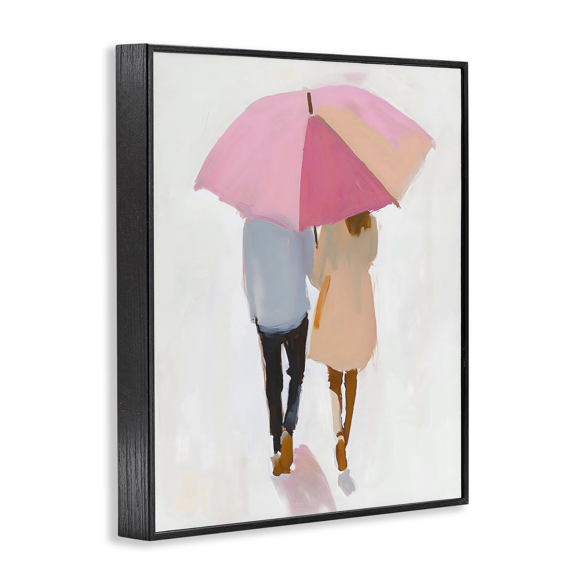 Stupell Industries Couple Stroll Under Umbrella Black Framed Giclee Art, design by The Prints Vibe