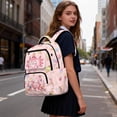 thumbnail image 6 of Pzuqiu Pink Axolotl Ice Cream Print Backpack for Teen Girls 17 Inch Ultra-Soft Padded Breathable School Bag Multi Pockets Casual Daypack for 8-16 Years Old Students Daily Use, 6 of 7