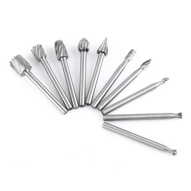 Woodworking Tool,10pcs High Speed Steel Single Cut Rotary Burr Rotary File Unmatched Quality