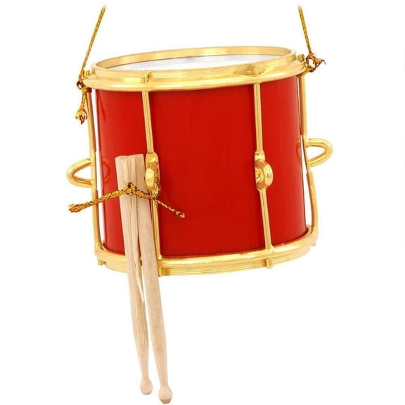 Realistic Red MARCHING DRUM Christmas Ornament, 2" Tall, by Broadway Gifts