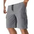 thumbnail image 2 of BXINGOHAI Mens Casual Cargo Shorts - Drawstring Stretch Summer Beach Shorts Twill Chino Short with Pockets Today Sales Gray,L, 2 of 4