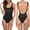 Black, variant on Women One Piece Swimsuits U Neck Bathing Suit Adjustable Straps Monokini Swimwear
