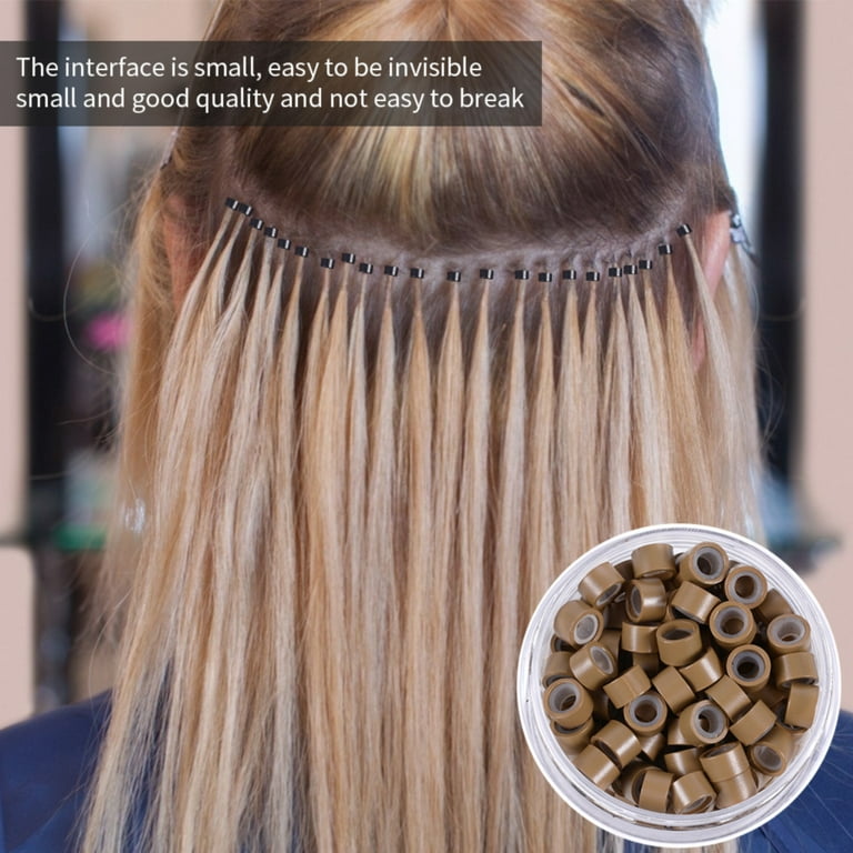 Premium Silicone Micro Link Rings Beads For Hair Extensions  (500Pcs,Black/Brown/Dark Brown)