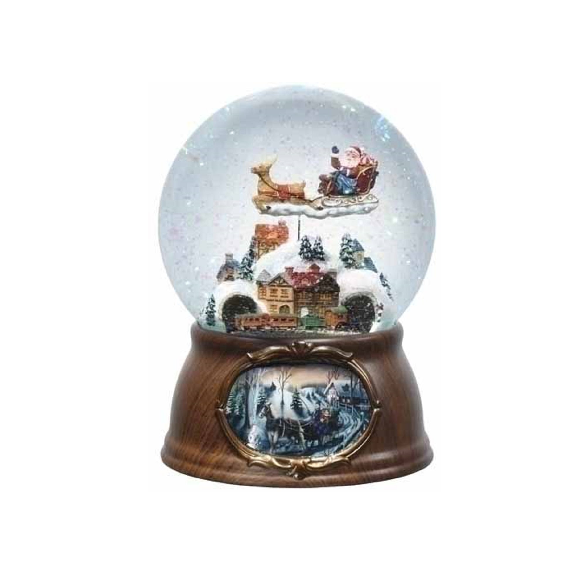 Christmas Decorations & Trees Snow Globe on Wooden Stand Large SNOW