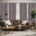 thumbnail image 2 of Ambesonne Mandala Window Curtains, Frames Vintage Oriental, Each 28" W x 95" L, Eggplant and White, 2 of 5
