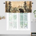 thumbnail image 2 of Cortinas con cenefa de oso negro, diseño rústico de cabaña, vida silvestre, oso, cortina con bolsillo para barra, cortina para ventana para cocina, baño, comedor, 54 x 18 pulgadas (2 unidades), 2 of 5