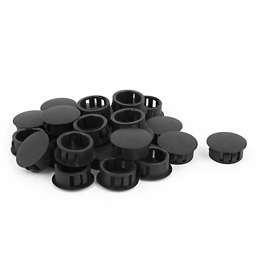 25pcs Plastic 20mm Dia Snap in Type Locking Hole Plugs Button Cover