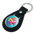 thumbnail image 2 of Black Leather Powerpuff Girls Heart Keychain, 2 of 2