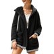 thumbnail image 1 of Chaqueta borrosa de manga larga para mujer, diseño de bolsillo largo de invierno, abrigo cálido con capucha para mujer, para fiesta, compras informales, negro S, 1 of 6