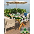thumbnail image 4 of Outdoor Tablecloth with Umbrella Hole and Zipper, St. Patrick's Day Rectangle Table Cloth 60x84 Inch Waterproof Tablecloth, Gnomes Shamrocks Gold Coin Buffalo Plaid Picnic Table Cover for Patio, 4 of 7