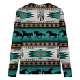 thumbnail image 5 of tklpehg Western Clothes for Women Long Sleeve Shirts Vintage Ethnic Geometry Printed Graphic Tee Leisure Crewneck Comfortable Loose Fit Lightweight Blouse Pullover Tops Sky Blue M, 5 of 5