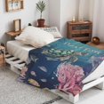 thumbnail image 4 of Custom Sea Turtle Blanket for Women Kids, Personalized Sea Animal Blanket for Sea Turtle Gifts, Lightweight Flannel Customized Blanket for Couch Bed 50x60 Inches, 4 of 6