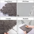 thumbnail image 4 of 10pcs Soft Fluffy Plush Puzzle Foam Floor Mats, Interlocking Square Foam Tiles Area Rug Carpet for Living Room & Bedroom Decoration, 4 of 7