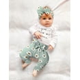 thumbnail image 3 of Baby Girl Clothes Set White Ruffle long-sleeve Top + Pants + Headband + Hat 4pcs 3-12M Baby Clothes, 3 of 6