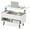 White, variant on 31.5" Lift-Top Coffee Table with Hidden Storage, Modern Rectangle Center Table with 2 Open Shelves for Living Room,Natural