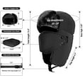 thumbnail image 5 of TZ Promise Men Women's Black Trapper Hat-Warm Trooper Hat for Hunting Ski with Ear Flaps, 5 of 5