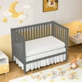 thumbnail image 4 of SESSLIFE 5-In-1 Convertible Crib, Gray Baby Bed, Converts from Baby Crib to Toddler Bed, Fits Standard Full-Size Crib Mattress(Not Included), 4 of 9