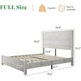 thumbnail image 7 of Merluxy Full Size 51.2" Wood Bed Frame, Rustic Platform Bed with Spliced Headboard, Wood Slats Support/Noiseless/No Box Spring Needed/Antique White, 7 of 7