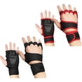 thumbnail image 4 of 1 Pair Weightlifting Gloves with Wrist Support, Lifting Gloves with Wrist Straps for Powerlifting, Pull up, Deadlifting, 4 of 9