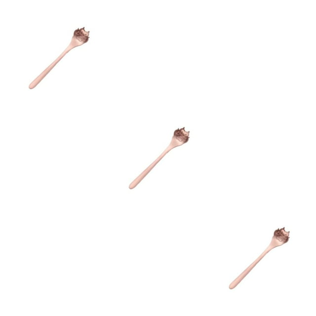 Decodeary Tea Spoon For Tea Essential Teaware For Tea Drinking - Exquisite And Practical Stainless Steel Spoon Stainless Steel dog paw rose gold 1 3Set