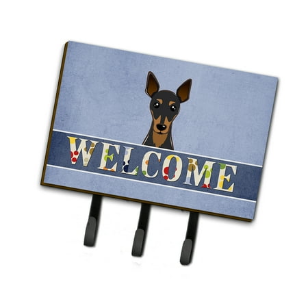 

Carolines Treasures BB1426TH68 Min Pin Welcome Leash or Key Holder Blue Triple multicolor