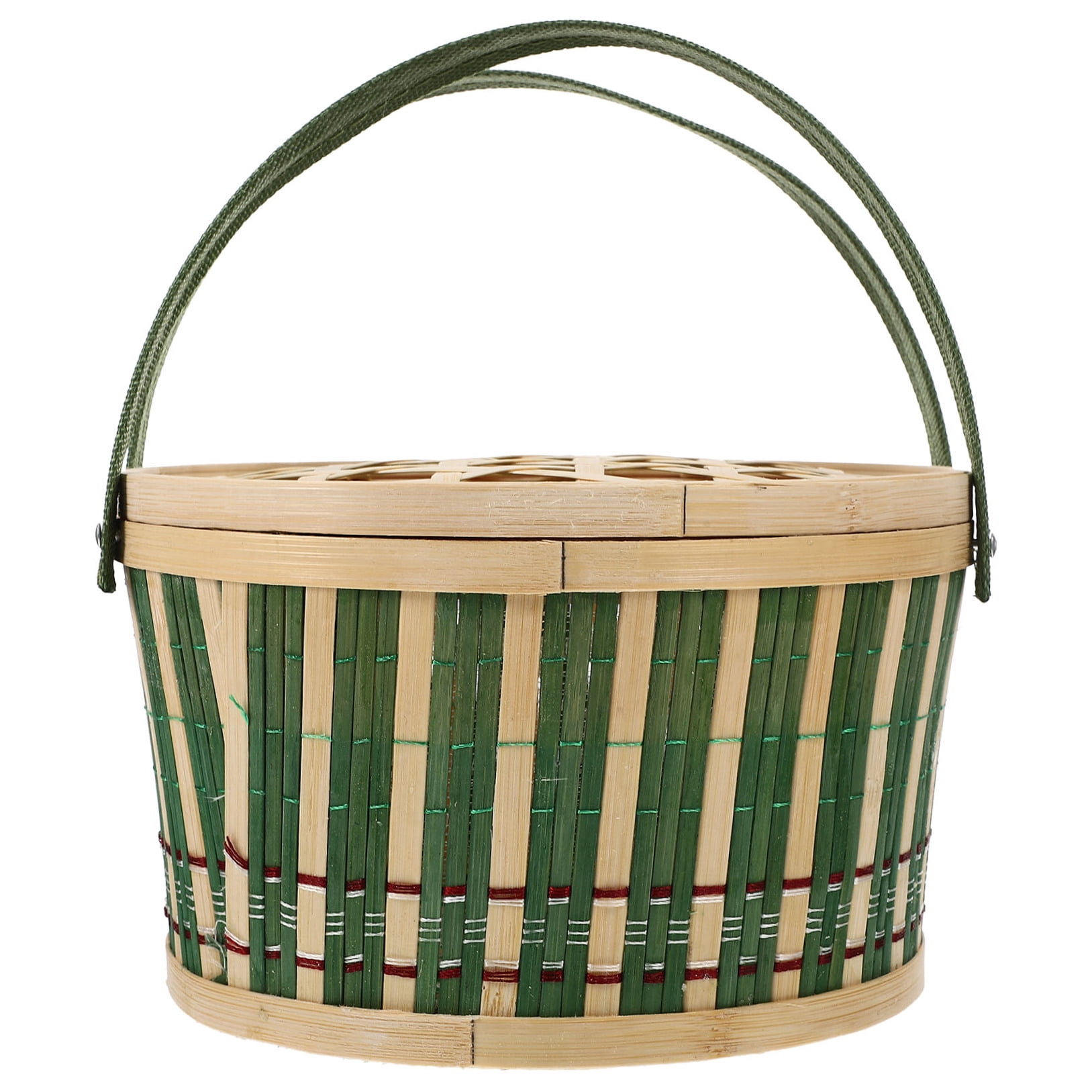 HAMPPLIES 2Pcs Decorative Bamboo Ware Woven Basket for Easter Party in .8x7.9x4.3in