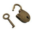 thumbnail image 1 of Injueey Cerradura de llave * Cerradura de llave Metal a prueba de herrumbre estilo antiguo Vintage pestillo de anillo portátil moda hogar Decoración del hogar, 1 of 6