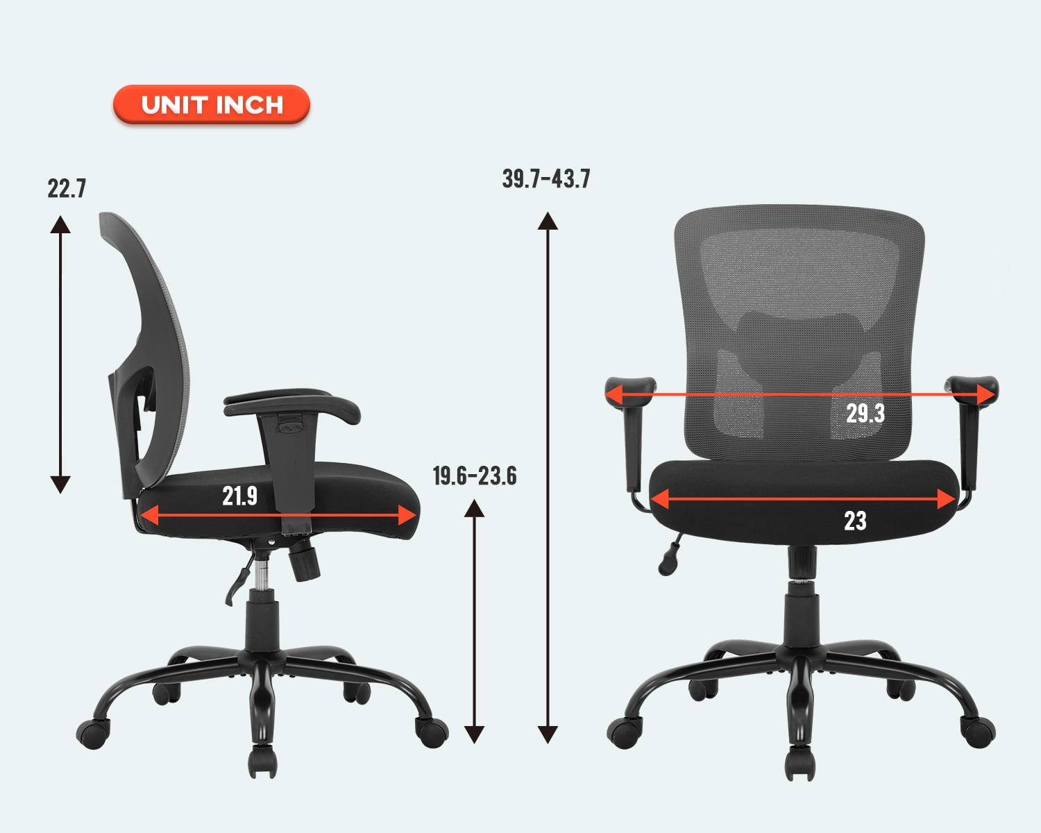 Gray Mesh Back Office Chair with Lumbar Support :  981-DG-65C-53A20R-19AB-18PB-16HP-LR2G-2R-9FA-GR 6 - Run II by Via Seating