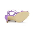 thumbnail image 5 of BLISSFUL STEP Women's Strappy Heel Lace Up Stiletto Heels Sandals Lavender 9, 5 of 7
