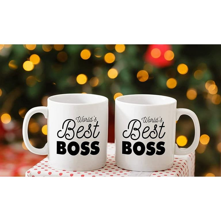 Boss Coffee Mug - Best Boss Gifts for Women & Men Funny - The Office Mug  for Boss - Christmas Birthday Happy Boss Day Gift Ideas - Worlds Best Boss