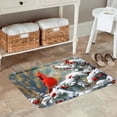 thumbnail image 2 of FJPT Winter Cardinal And Snowy Pine Tree Non Slip Flannel Floor Mat Kitchen Mat For Bathroom Kitchen Bedroom Decor 31.5x19.7 inch, 2 of 5
