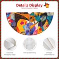 thumbnail image 3 of Lsque Abstract Musical Faces Print Christmas Tree Skirt with Ties and Velcro,Xmas Holiday Decorations, Adjustable Tree Skirt-36", 3 of 6