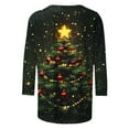 thumbnail image 4 of Aboser Christmas Lights Shirts for Women Trendy 3/4 Sleeve Vacation Tops Cute Xmas Tree Graphic Tees Plus Size Crewneck Loose Fit Party Blouse, 4 of 5