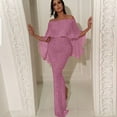 thumbnail image 3 of KaLI_store Formal Dresses for Women Evening Party Womens Off The Shoulder Short Sleeve High Low Skater Dress Pink,3XL, 3 of 5