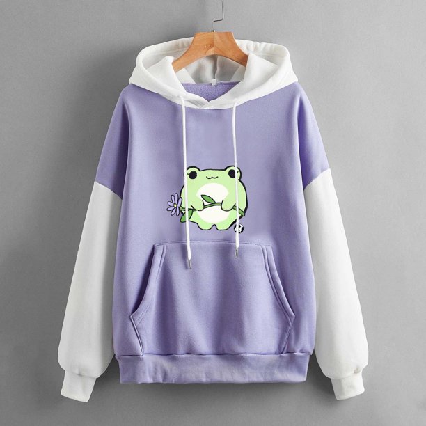 Pntutb Mujeres Moda Casual Estampado Cuello Redondo Suelto Manga Larga Tops Cortos Blusa Sin Capucha Sudaderas Pntutb Pntutb-783