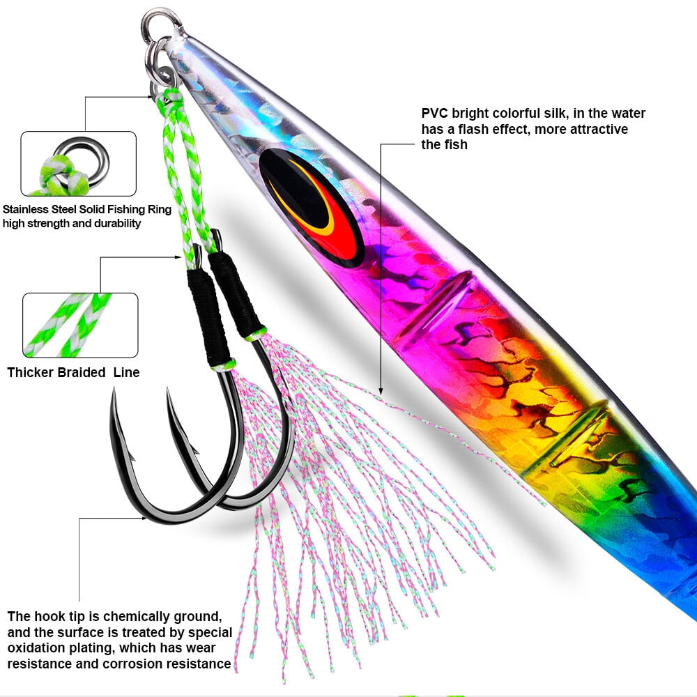 20Pairs Fishing Saltwater Double Assist Jigging Hook Butterfly Jig Fishing Hooks