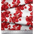 thumbnail image 2 of Soimoi Poly Georgette Fabric Raspberry,Strawberry & Cherry Fruits Print Fabric by The Yard 52 Inch Wide, 2 of 3