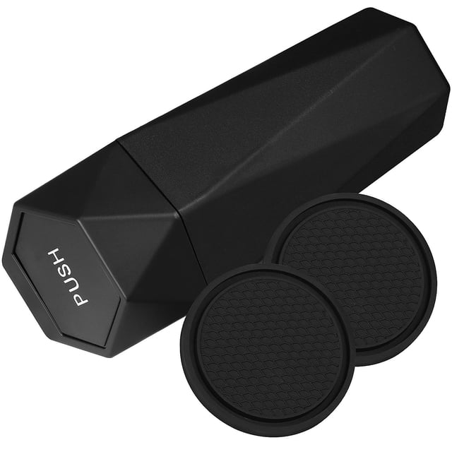 AURARMLET De Basura Para Auto Negro Con Tapa Impermeable Y De Posavasos Para Portavasos