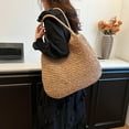 thumbnail image 4 of HBASD Straw Bags For Women | 18.5x14.57in Travel Straw Totes Bag Woven Summer Handmade Shoulder Bag Handbag (Khaki), 4 of 9