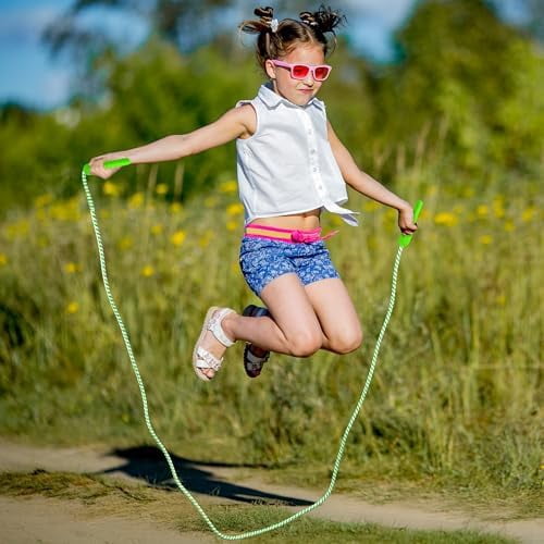 10 Pack Kids Jump Rope, Colorful Nylon Skipping Ropes for , 7.87FT Adjustable Length, 5.51IN Handles, Lightweight Skipping Ropes Set for Indoor & Outdoor Play Fitness School Activities