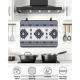 thumbnail image 5 of Stove Top Covers for Electric Stove 31x24 Inches, Dark Blue Boho Heat Insulation Fireproof Glass Cooktop Protector, Farmhouse Neutral Abstract Geometric Countertop Stovetop Cover for Kitchen, 5 of 8